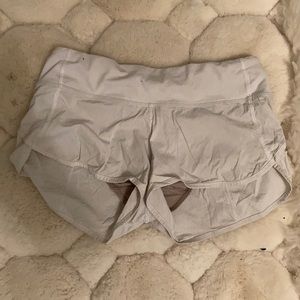 White lululemon speed up shorts